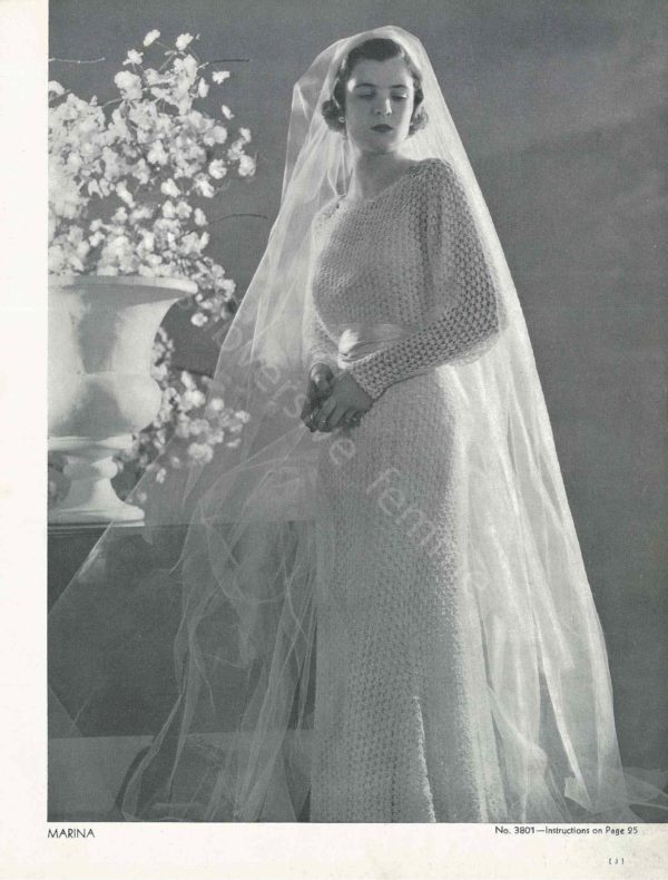 1930s knitted vintage wedding dress pattern