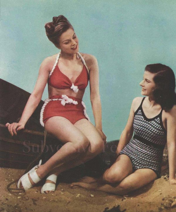 knitted swimsuit stitchcraft magazine 1947