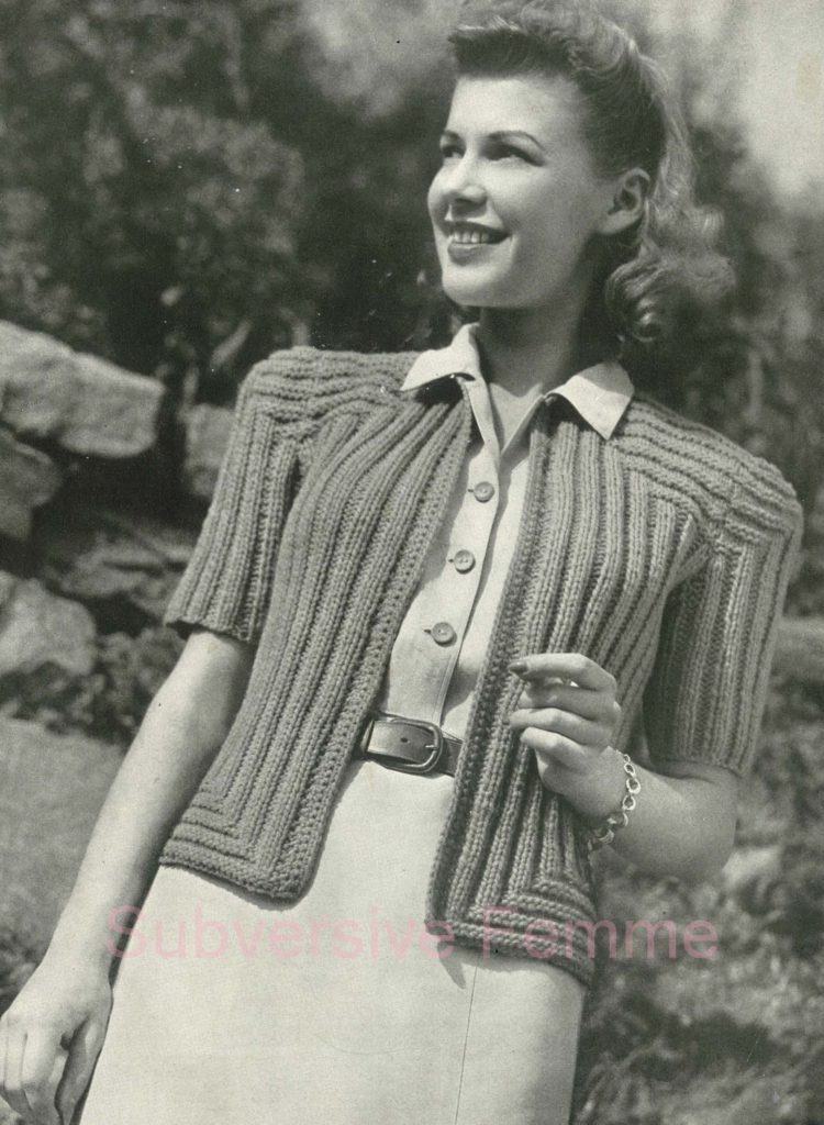 Thick and cosy 1940s jumbo cardigan from Monarch (489) - Subversive Femme