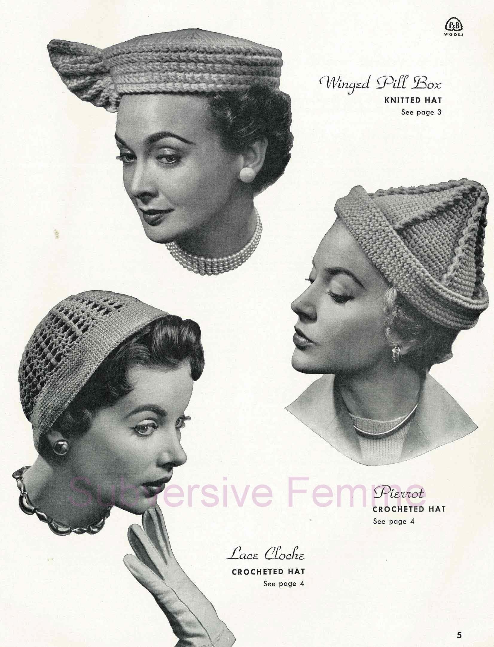 Hats Hat Styles in the 1950s ~ Vintage Everyday Womens Vintage 50s and 60s ...