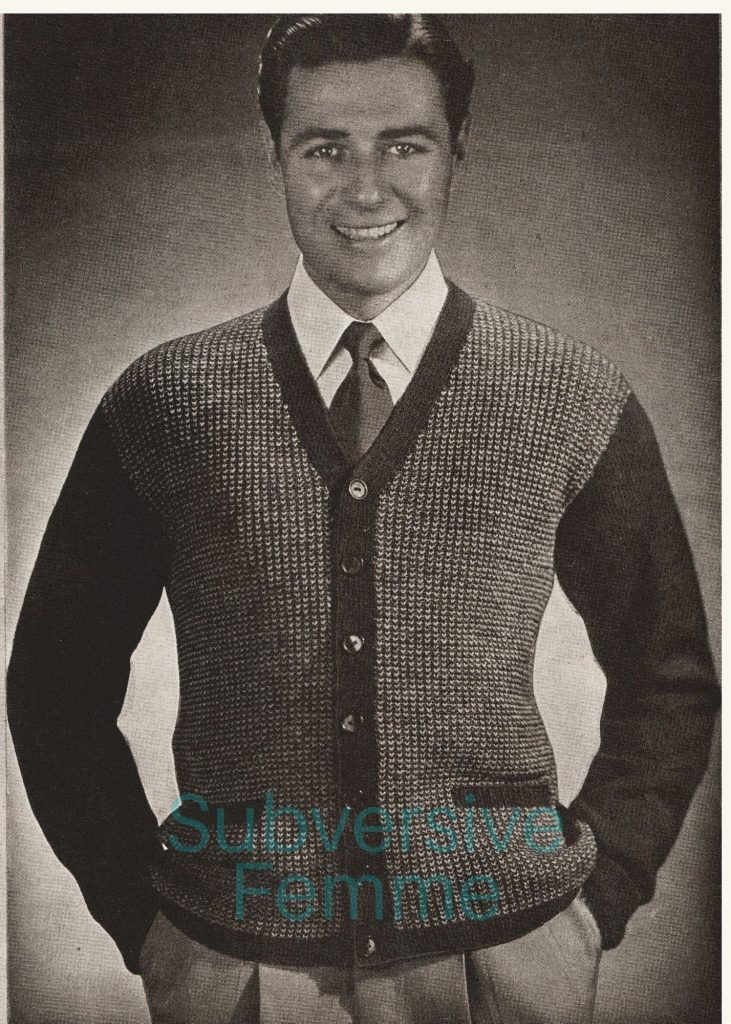Dapper Pattern 1: Comfortable Lounging Sweater, c. 1945 - Subversive Femme
