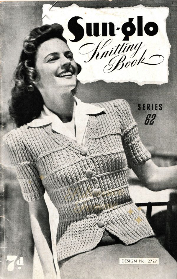 sunglo sun-glo knitting book 1940s 40s vintage knitting patterns sweater jumper WW2