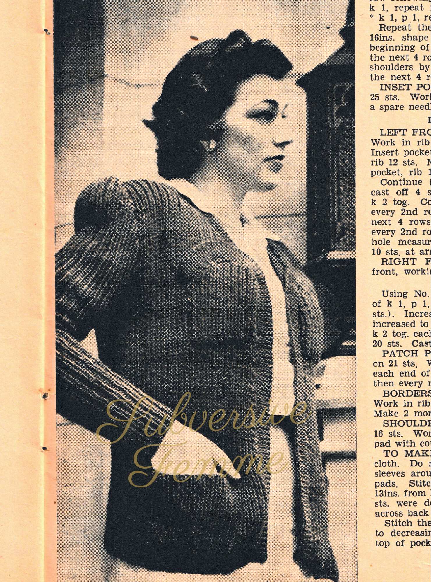 free knitting patterns 1940s