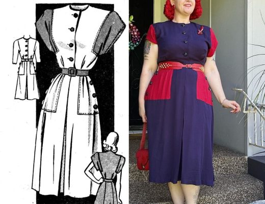 marian martin 9014 vintage sewing patterns 1940s rayon dress