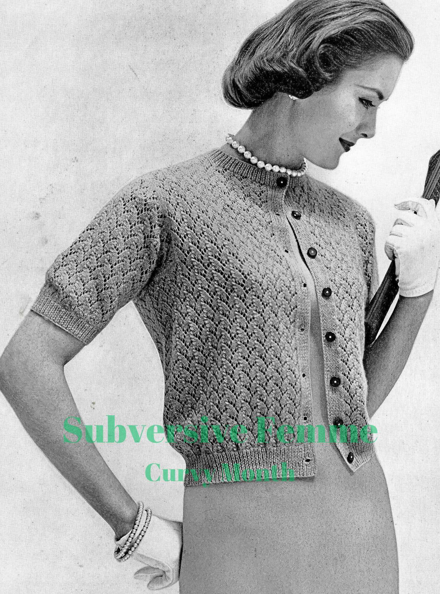 1950s knitted lace cardigan