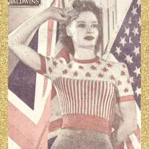 victory jumper vintage knitting pattern 1940s patriotic stars and stripes sweater swing rockabilly knitted woollen fashion on the ration rationing
