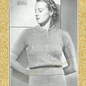 1930s vintage knitting pattern patons and baldwins lace art deco Florence