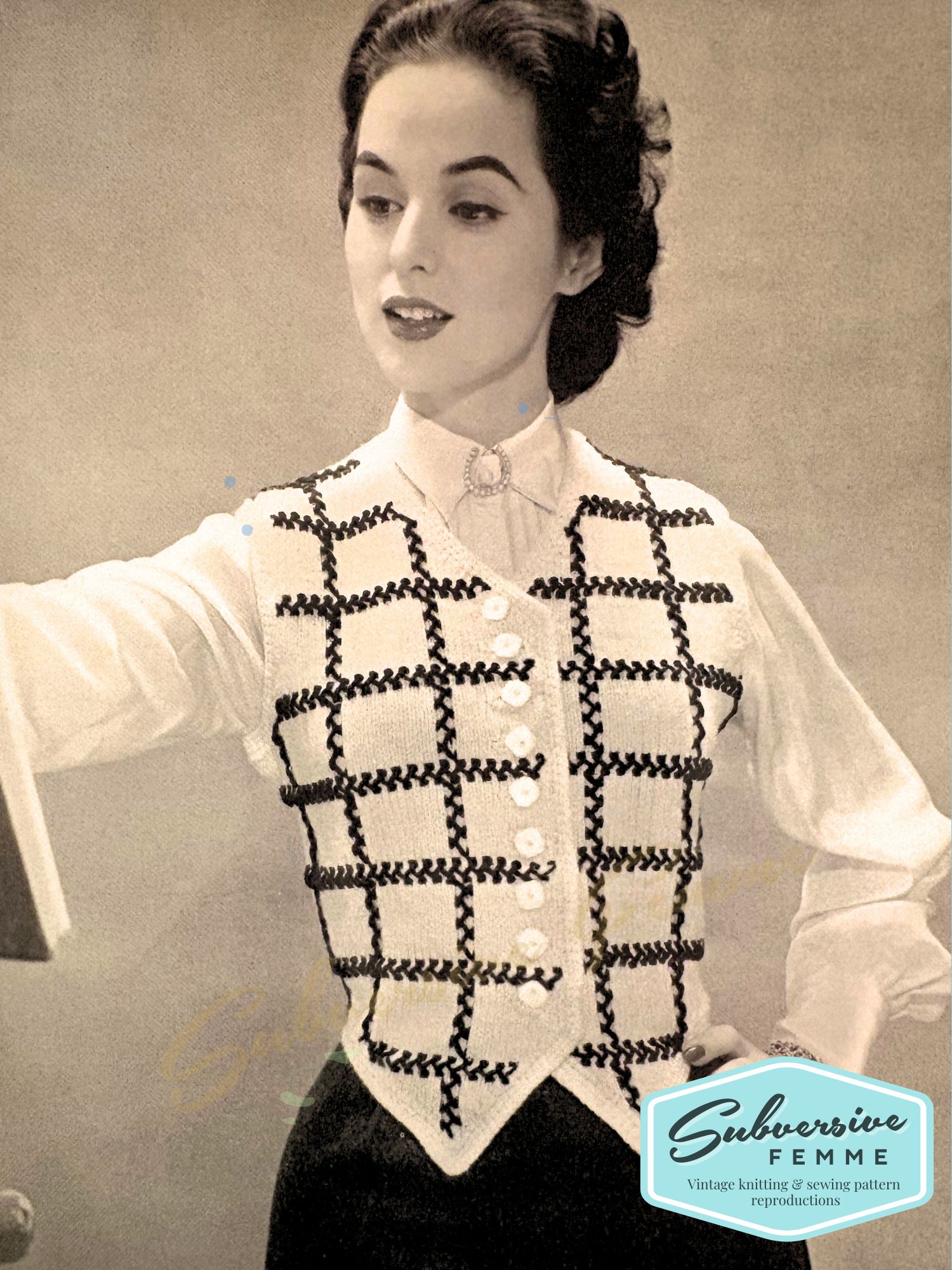 1950s free vintage knitting patterns vest