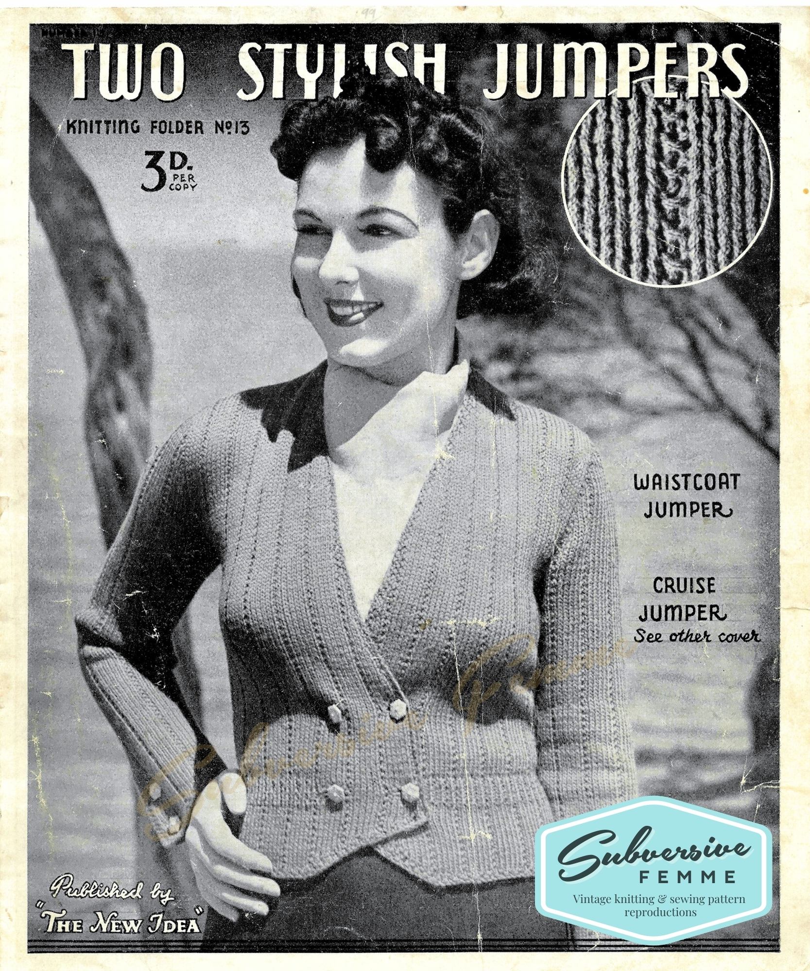 1930s free vintage knitting patterns cardigan woollen sportswear